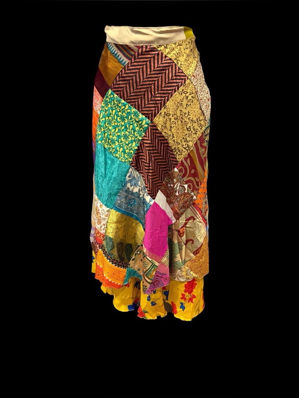 jackpot #7 recycled silk sari reversible wrap skirt